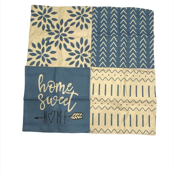 YCOLL Pillow Covers 18x18 Set of 4 Decorative 4 Modern Sofa Throw Pillow Covers. - Picture 1 of 8